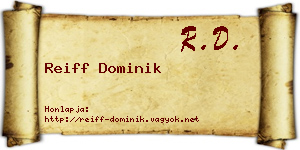 Reiff Dominik névjegykártya